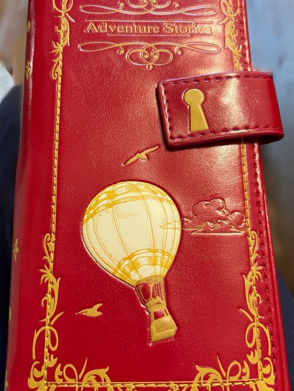 Adventure Stories Red Embossed Hot Air Balloon ‘Book’ Wallet by Shag Wear